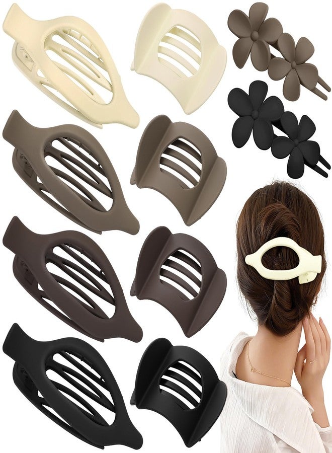 Obeoby 10 Pcs Flat Hair Clips for Women, 3 Styles French Flat Claw Clips for Thin Thick Hair, Medium Duckbill No Slip Hair Accessories Barrettes Girls - Image 1